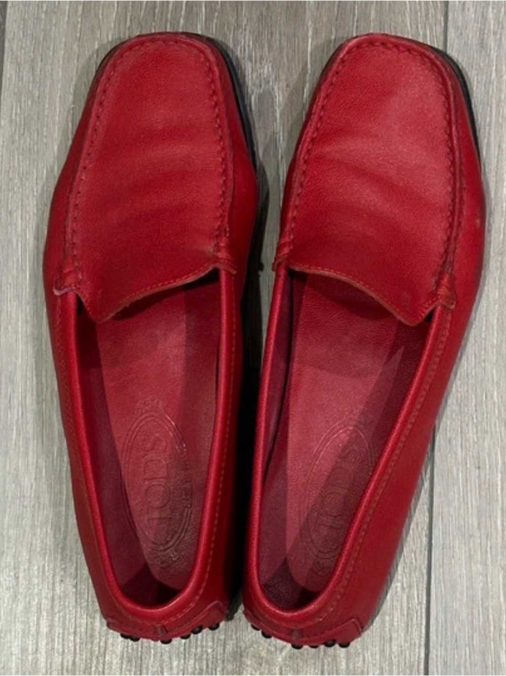 Tod’s Red Slip-On Driving Loafers for Men
